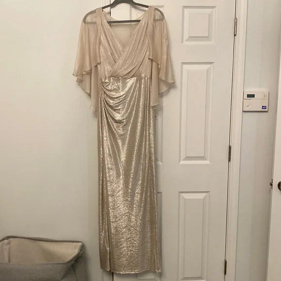 slim fit dress slacks Radiant Gold Sequin Lace Prom Dresses Ruffled Off The Shoulder Evening Dress 24050 Custom Colors / US14 main image 1